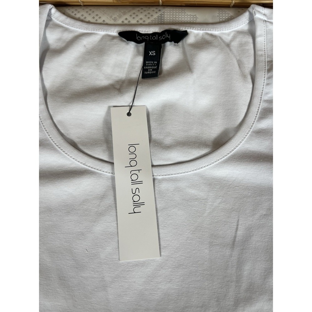Long Tall Sally Womens XS White Short Sleeve Scoop Neck Tee White - Picture 2 of 8